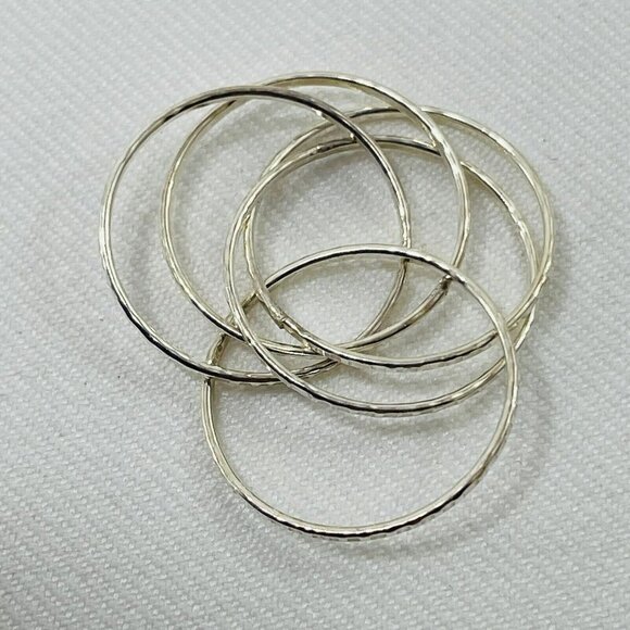 5 Band Interlocking Ring 925 Sterling Silver Women Size 7 Wedding Promise Stack - Picture 1 of 6